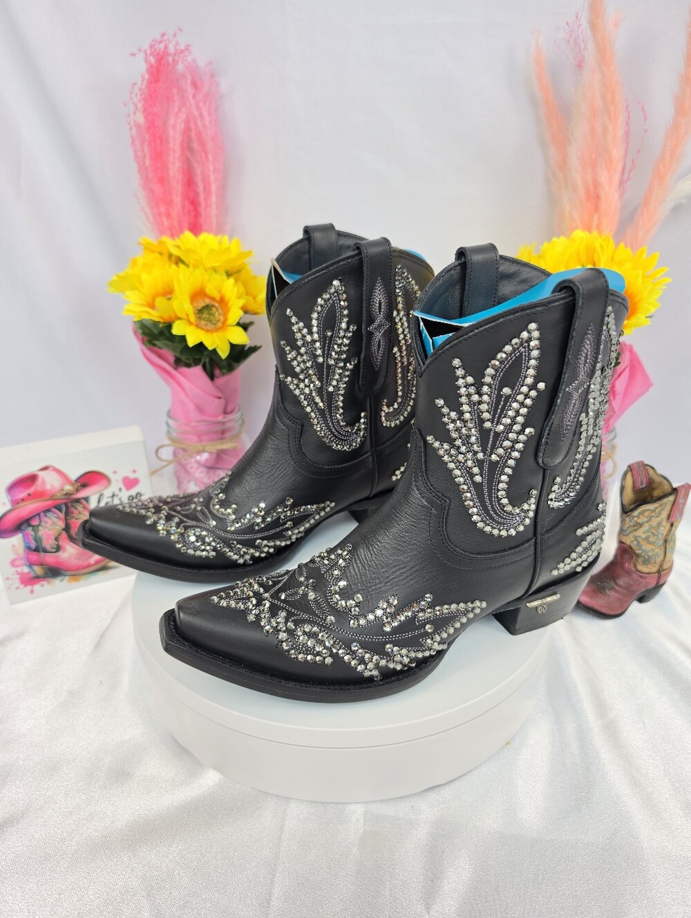 New LANE Lexington Cowgirl Boots W/ Swarovski Crystals 7.5 - Picture 8 of 10